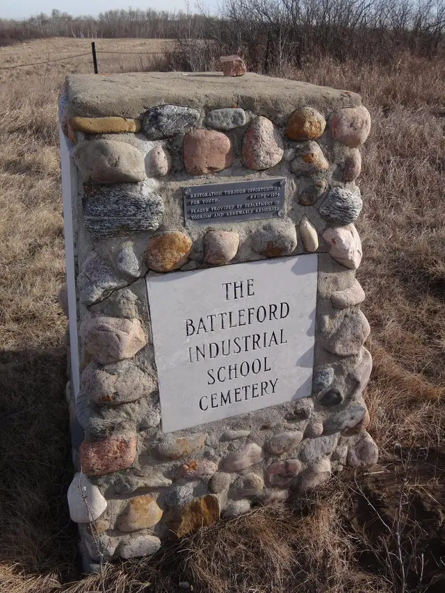 Battleford Industrial School Cemetery cairn